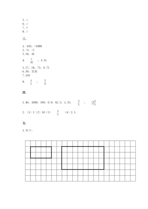 小学六年级数学摸底考试题（全国通用）.docx