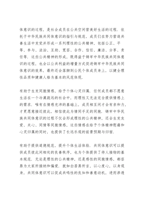 2021年铸牢中华民族共同体意识心得体会.docx
