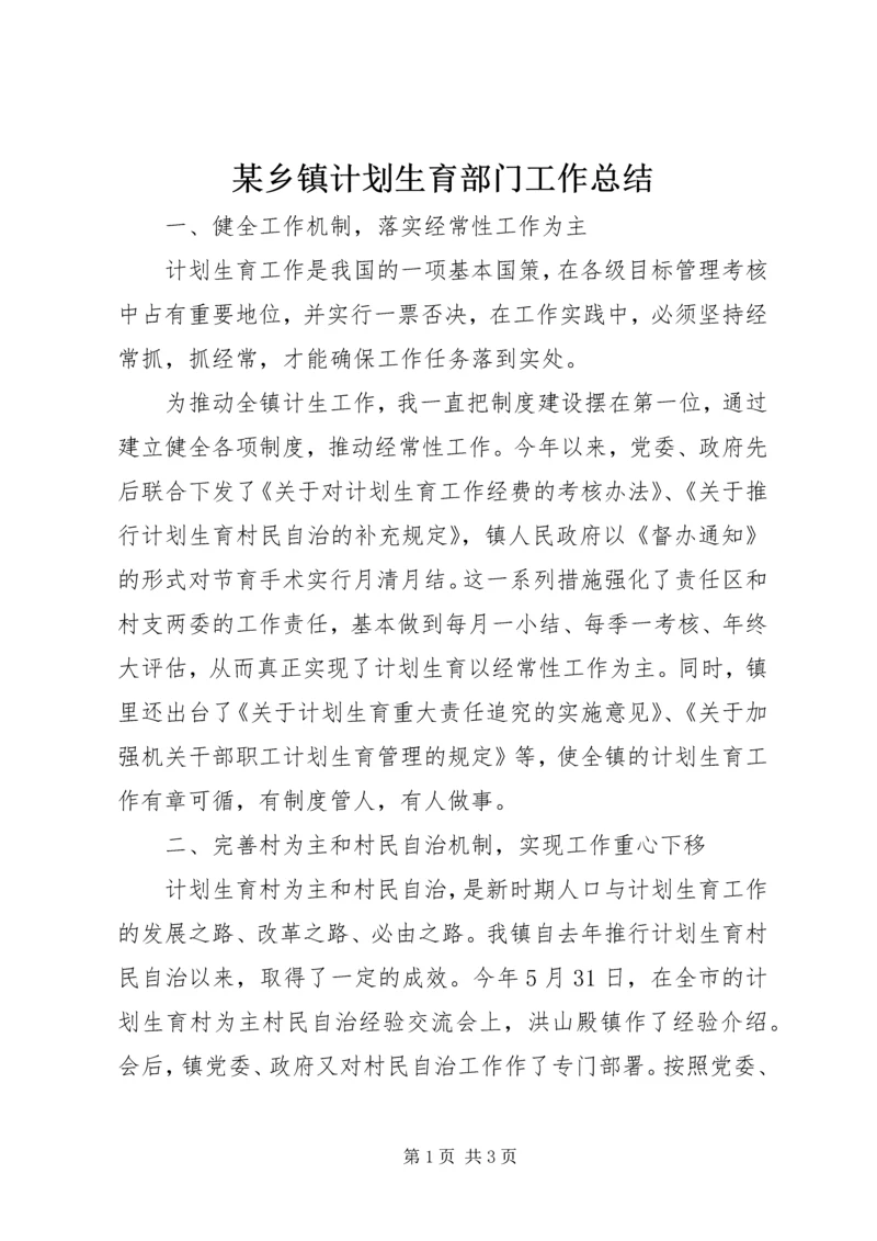 某乡镇计划生育部门工作总结.docx