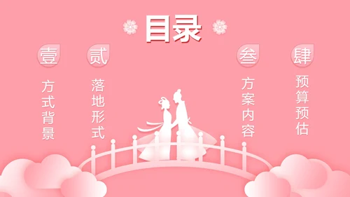 粉色七夕浪漫相会PPT模板