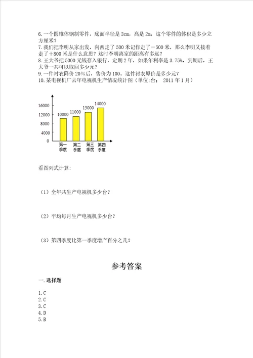 小学数学六年级下册期末必刷易错题b卷