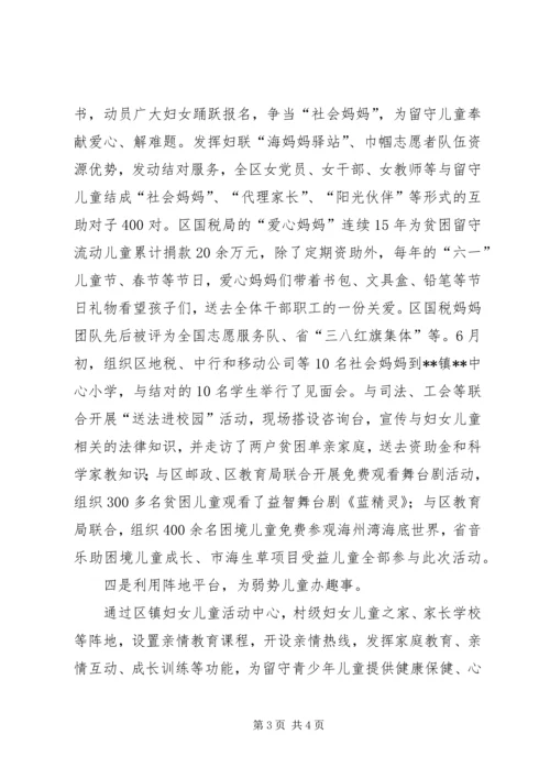 区妇联XX年儿少工作剖析材料.docx