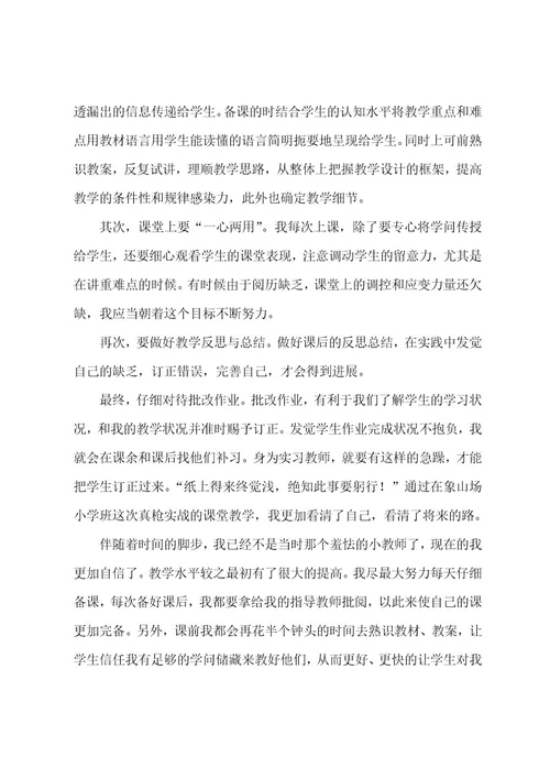 小学实习教师工作总结(汇编15篇)