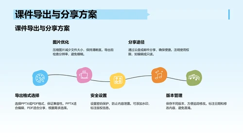 蓝色卡通风教学课件PPT模板