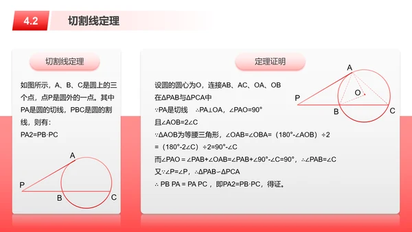 红色圆球数学课件PPT模板