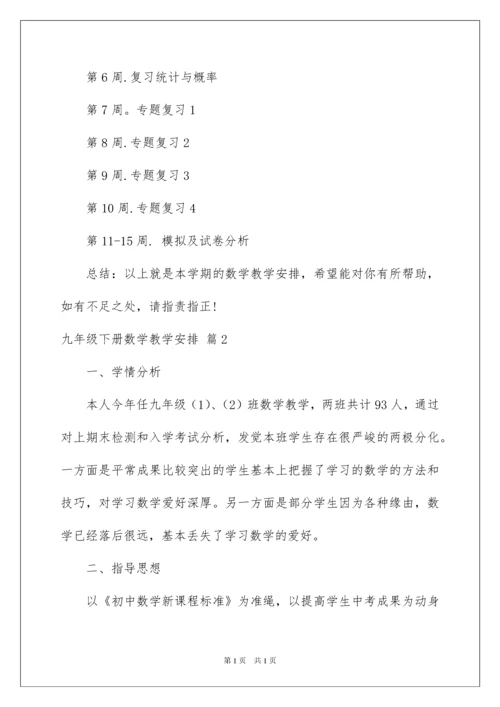 2022九年级下册数学教学计划.docx