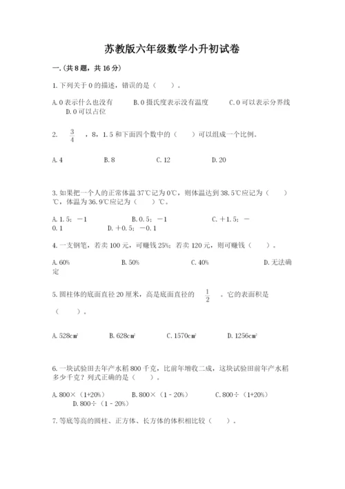 苏教版六年级数学小升初试卷精品（名师推荐）.docx