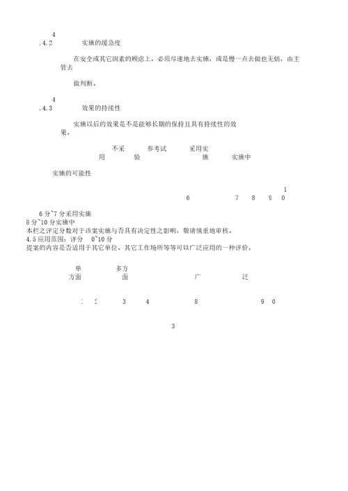 某公司方案改善评分标准