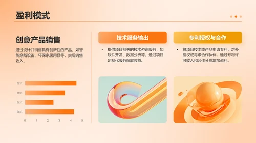 橙色3D风创客竞赛项目计划PPT模板