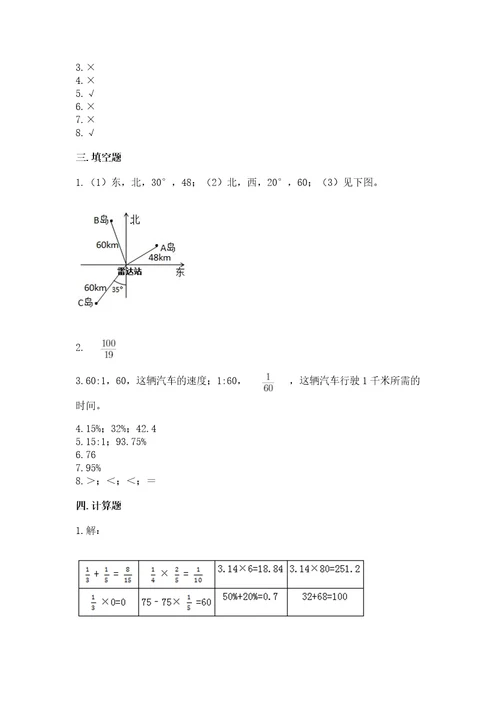 小学数学六年级上册期末卷附参考答案（名师推荐）