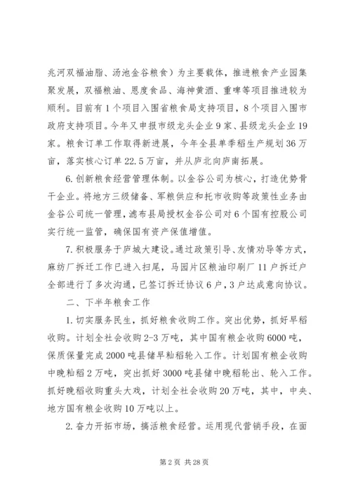 粮食工作的总结及下半年安排.docx