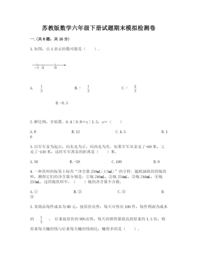 苏教版数学六年级下册试题期末模拟检测卷精品.docx