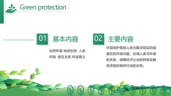 绿色清新环保节能工作总结汇报动态PPT