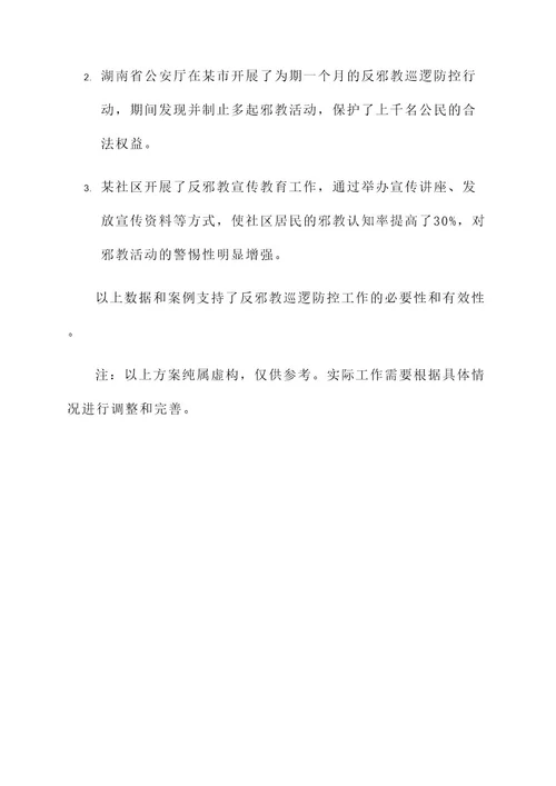 反邪教巡逻防控工作方案