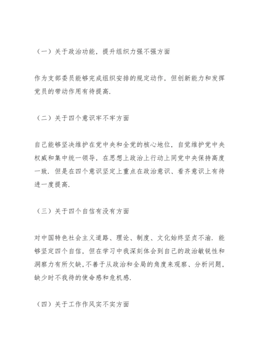 支部宣传委员个人对照检查材料五篇.docx