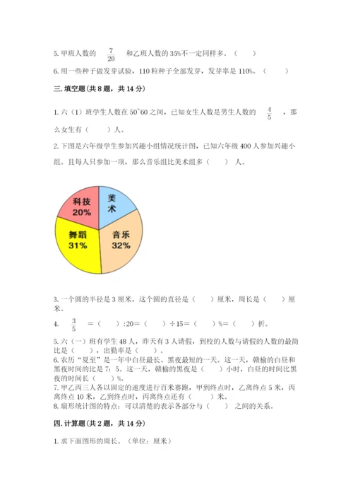 小学六年级数学上册期末考试卷（易错题）.docx