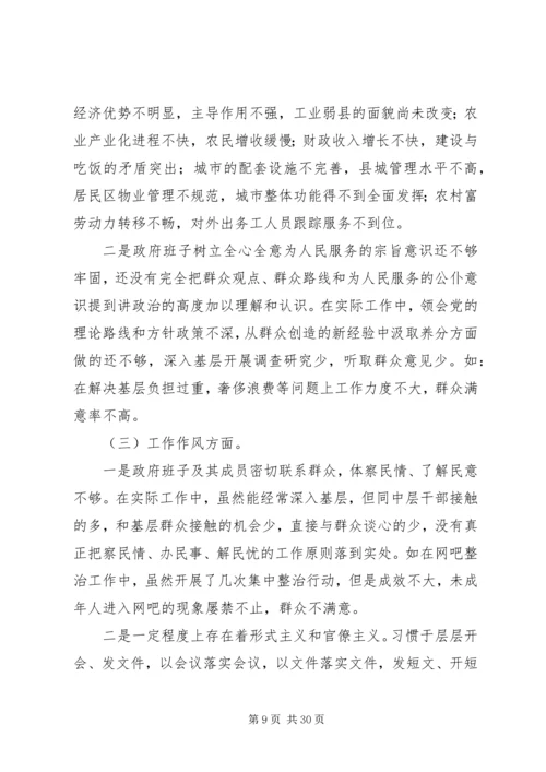 政府党组民主生活会材料.docx
