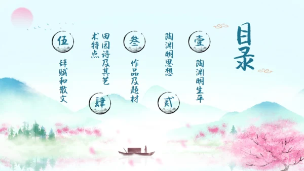 五柳先生传陶渊明人物介绍通用PPT模板