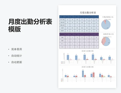 月度出勤分析表模版