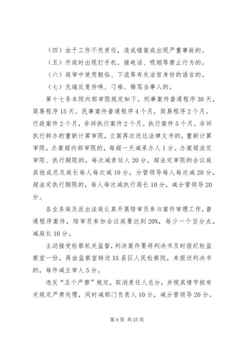 人民法院工作实绩及量化管理考评办法.docx