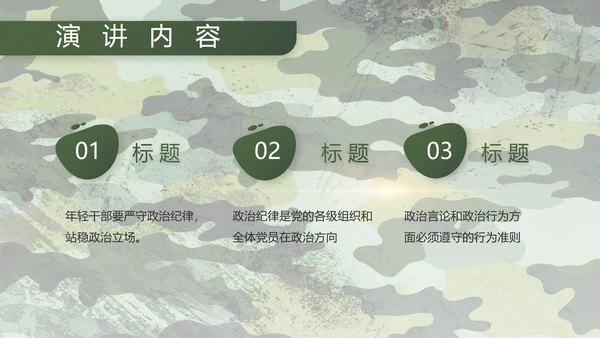 迷彩风退伍老兵拥军计划动态PPT模板