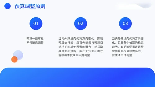 蓝色3D风简约风高级全面预算管理预算编制方案财务管理PPT