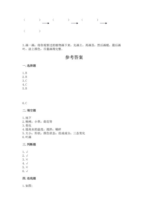 教科版科学一年级上册第一单元《植物》测试卷附答案【完整版】.docx
