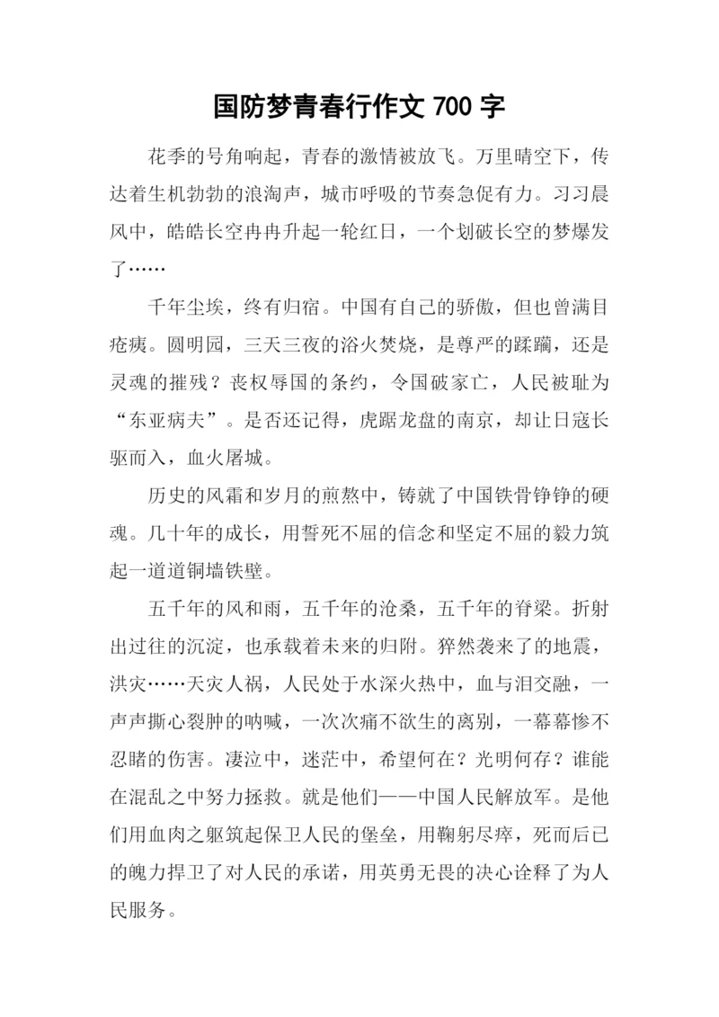 国防梦青春行作文700字.docx