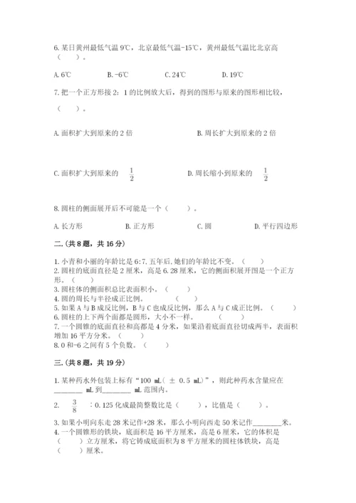 小学六年级升初中模拟试卷附答案（能力提升）.docx