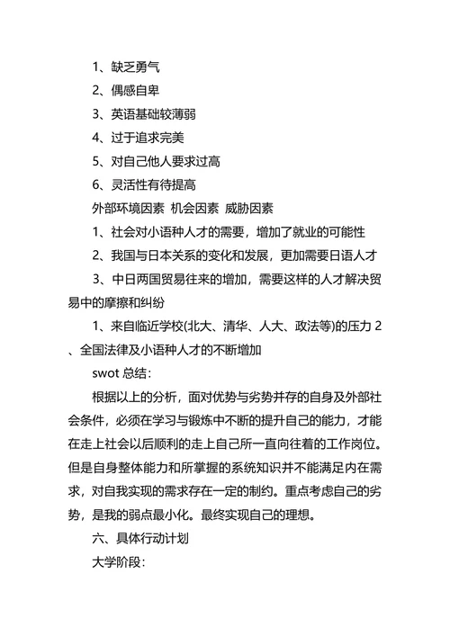 日语专业职业生涯规划3篇