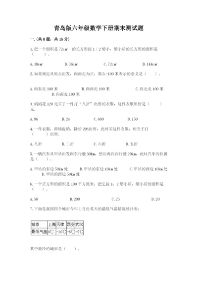 青岛版六年级数学下册期末测试题精品【名师推荐】.docx