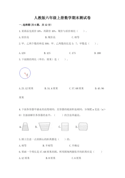 人教版六年级上册数学期末测试卷（各地真题）.docx