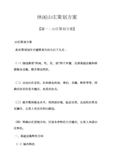 山作文之休闲山庄专业策划专项方案.docx