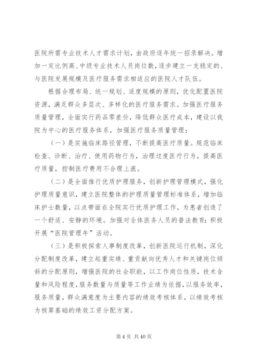 县医院改革工作实施方案.docx