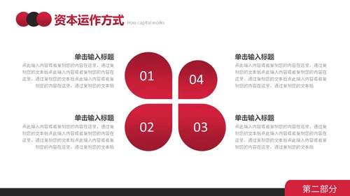 红黑简约形状商业计划书PPT模板