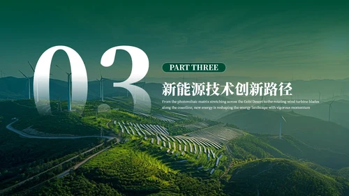 绿色商务新能源项目发展规划PPT模板