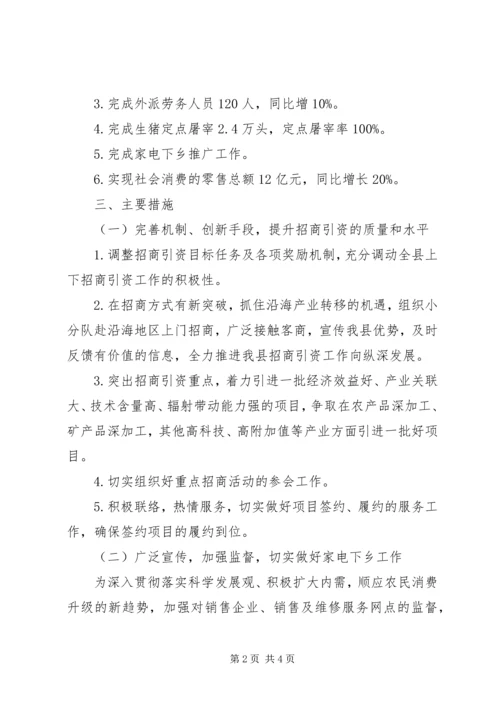 商务局贯彻县委经济工作会议精神情况汇报 (2).docx