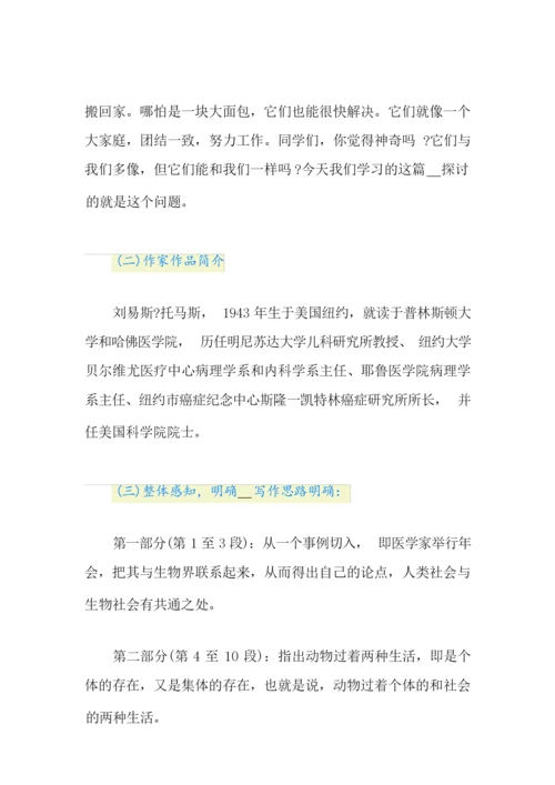 《作为生物的社会》教案设计011845.docx