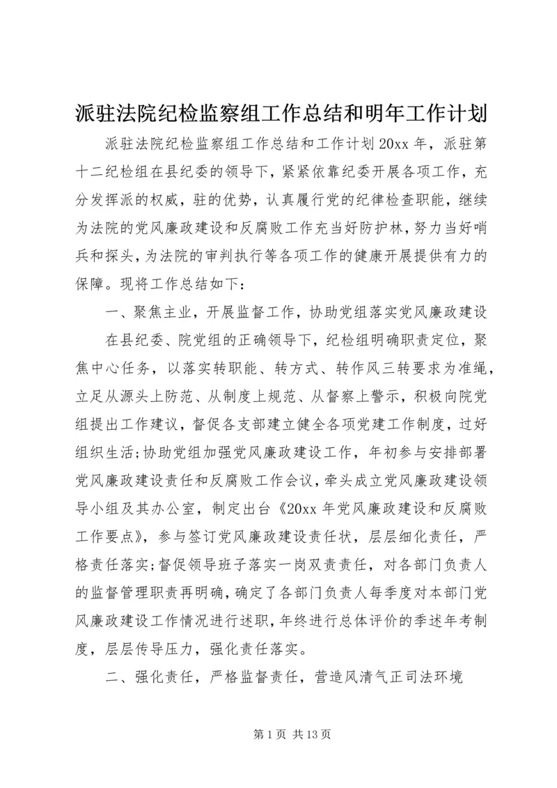 派驻法院纪检监察组工作总结和明年工作计划.docx