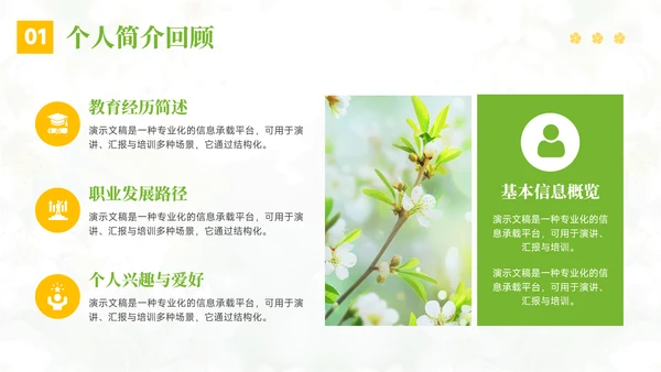 绿色小清新晋升述职报告PPT模板