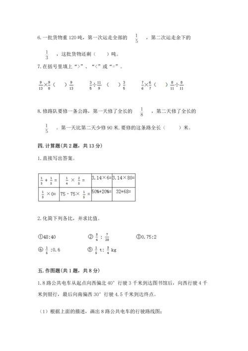 小学六年级上册数学期末测试卷（精选题）word版.docx