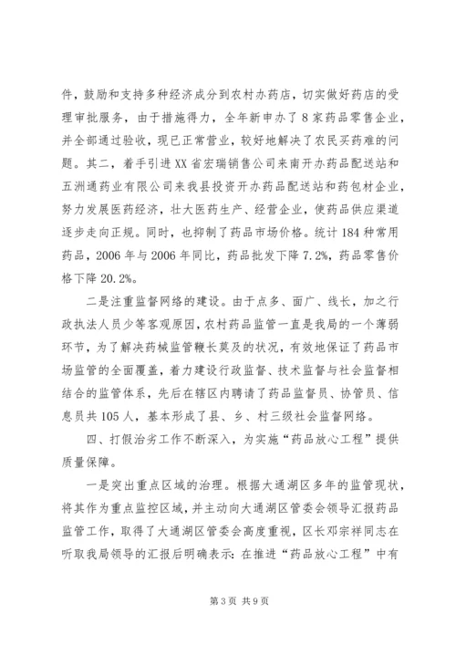 二00六年实施“药品放心工程”工作总结.docx