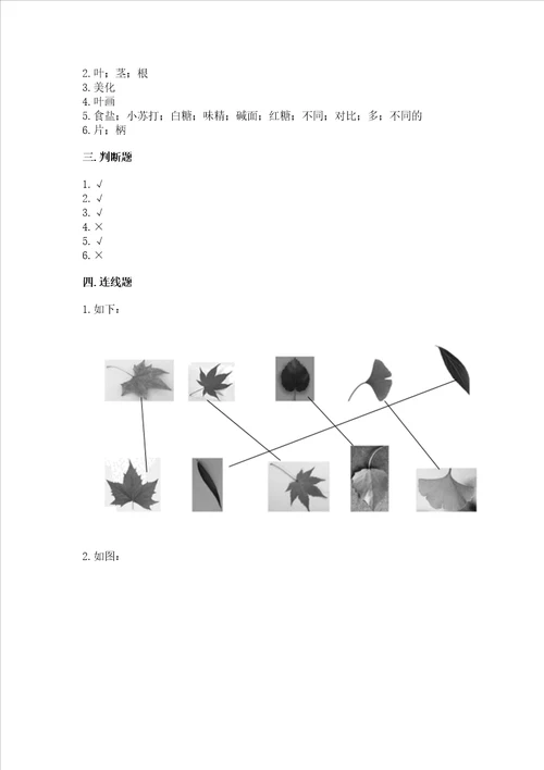 教科版科学一年级上册第一单元植物测试卷精品名师推荐