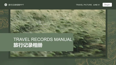 绿色复古风旅行记录相册PPT模板