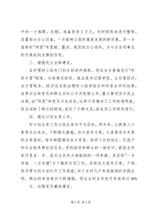 村党支部就职小结.docx