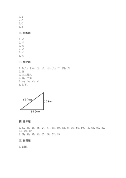 人教版二年级上册数学期末测试卷（网校专用）word版.docx