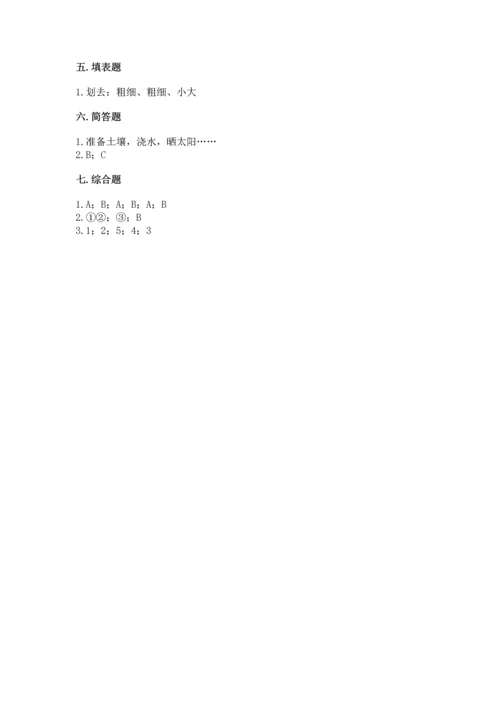 教科版科学一年级上册第一单元《植物》测试卷及答案（精选题）.docx