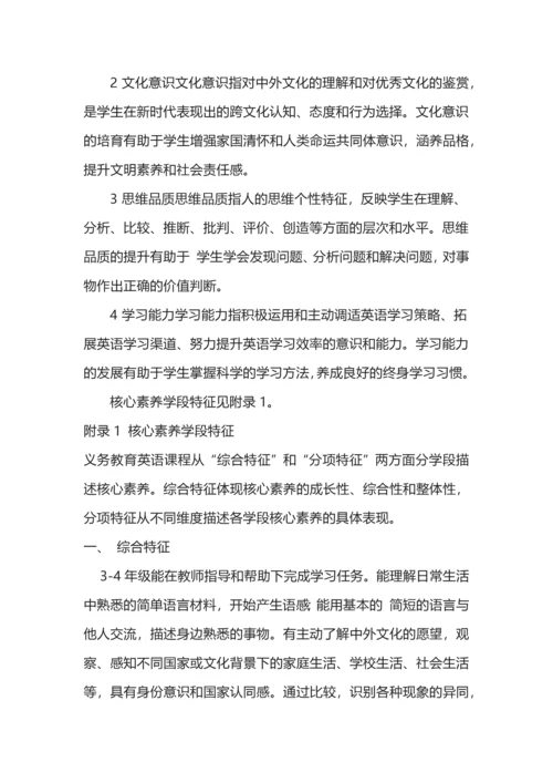 2022版英语新课标核心素养是什么.docx