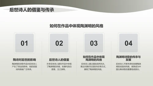 绿色国风陶渊明东晋末第一位田园诗人PPT模板