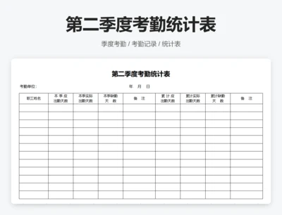 第二季度考勤统计表